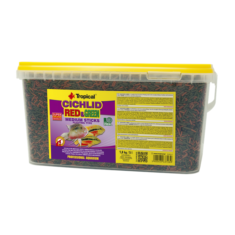 Cichlid Red&Green Medium Sticks 5l / 1,8kg