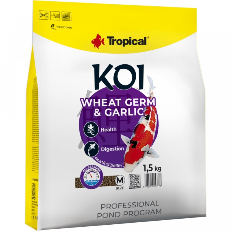 Koi Wheat Germ&Garlic Pellet Size M 5l/1,5kg