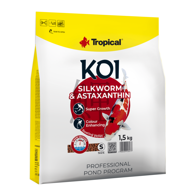 Koi Silkworm&Astaxanthin Pellet Size S  5l/1,5kg