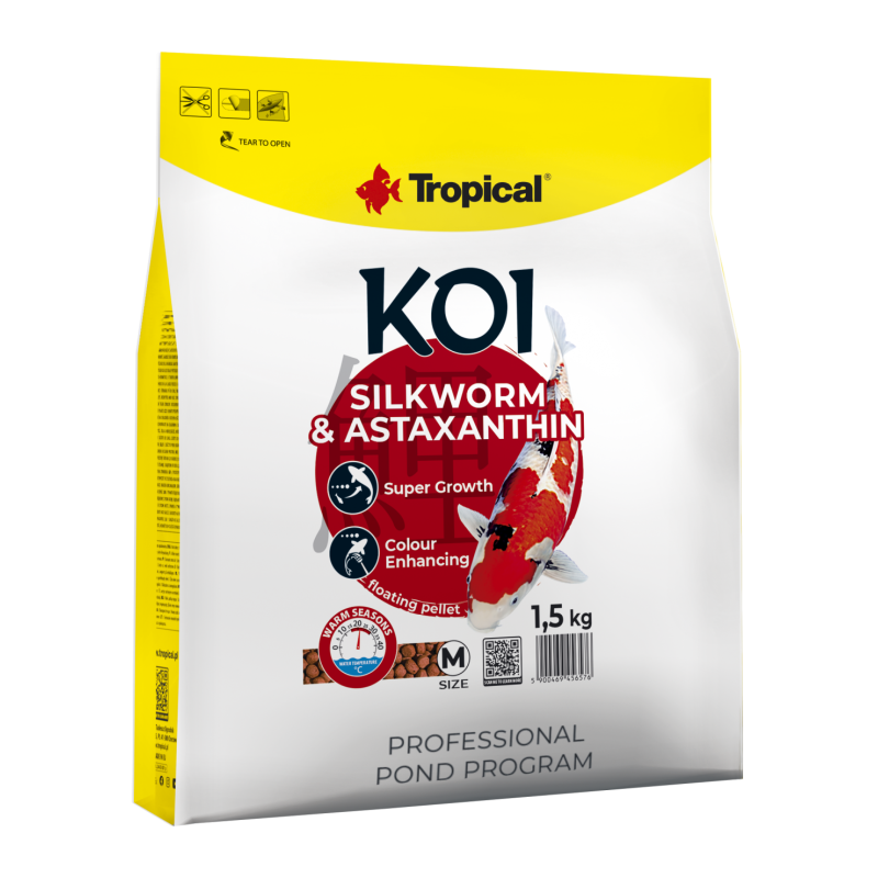 Koi Silkworm&Astaxanthin Pellet Size M 5l/1,5kg